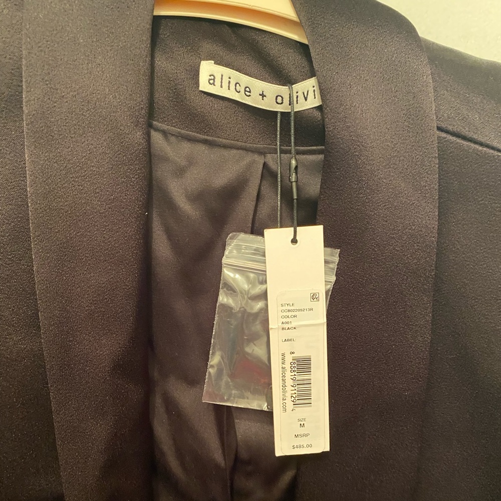 Alice+Olivia tuxedo jacket. NWT satin jacket